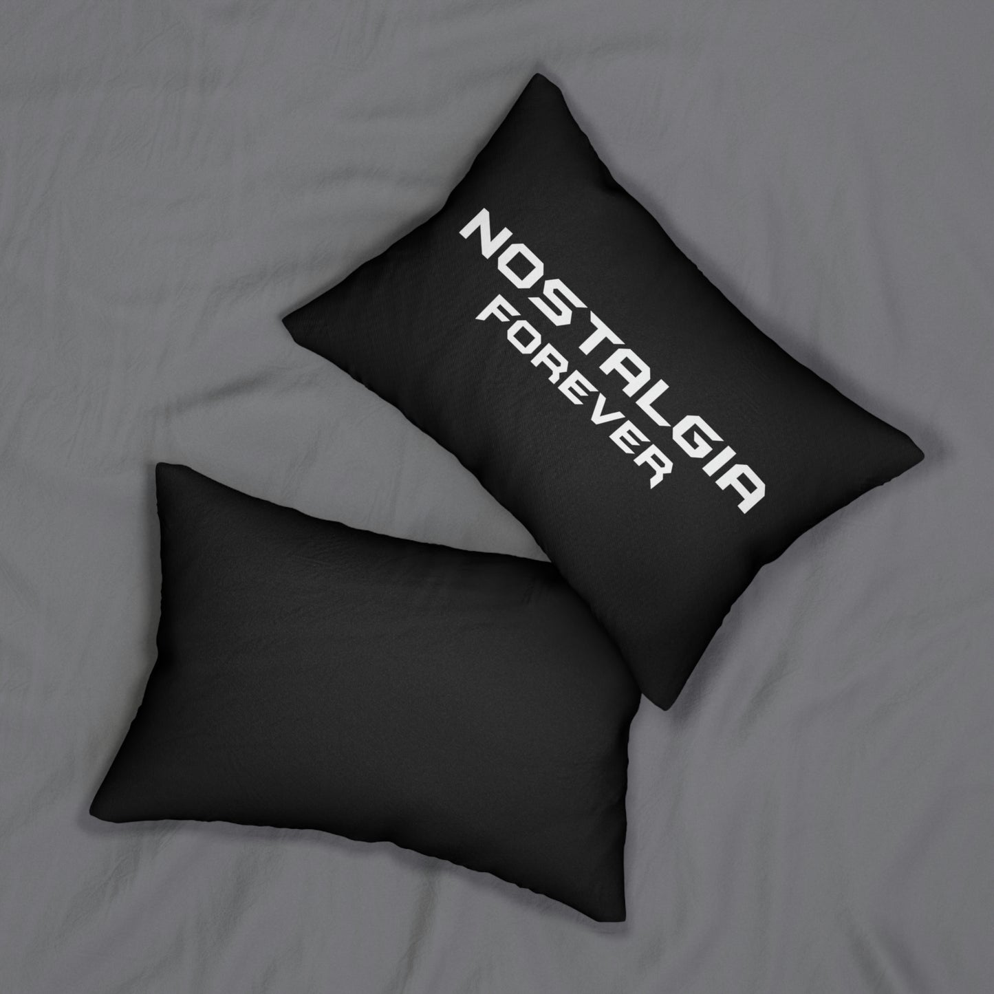 Nostalgia Forever Lumbar Pillow White Logo