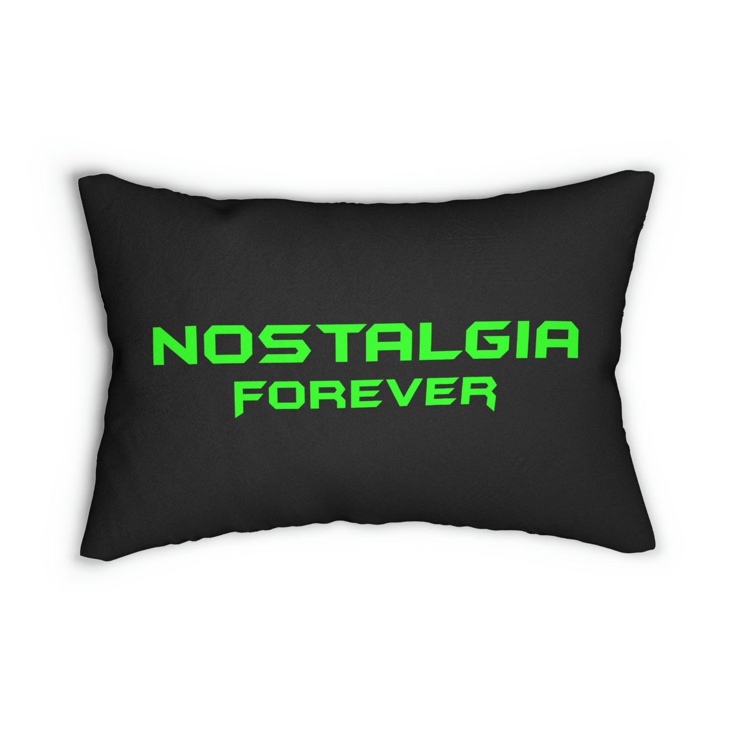 Nostalgia Forever Lumbar Pillow Green Logo