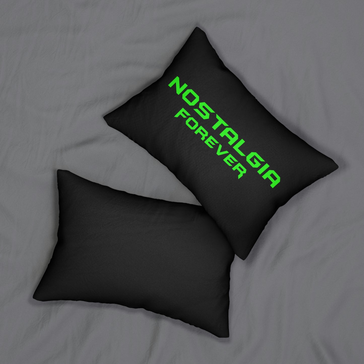 Nostalgia Forever Lumbar Pillow Green Logo