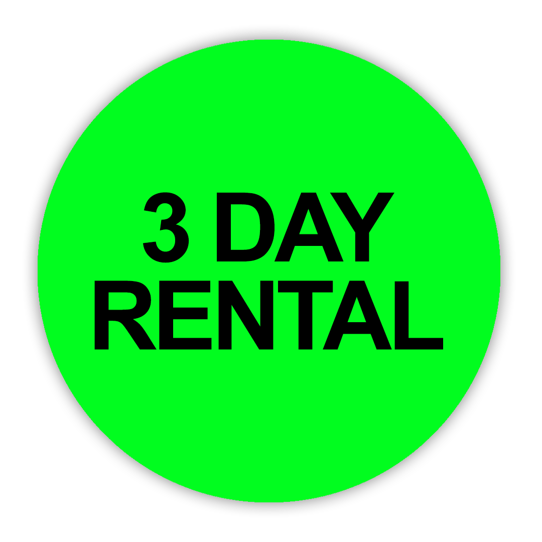 3 Day Rental VHS Stickers - 24 Pack