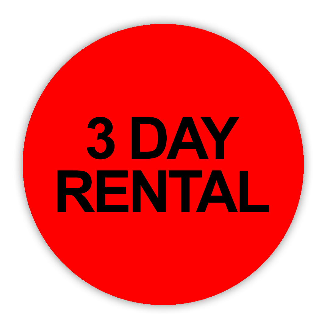 3 Day Rental VHS Stickers - 24 Pack