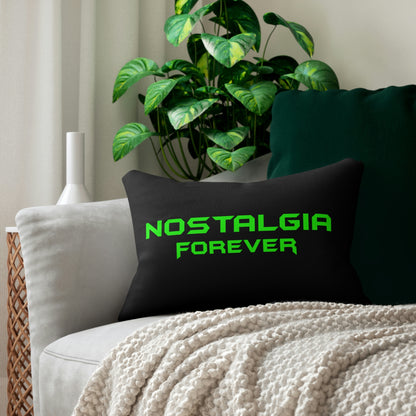 Nostalgia Forever Lumbar Pillow Green Logo