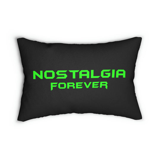 Nostalgia Forever Lumbar Pillow Green Logo
