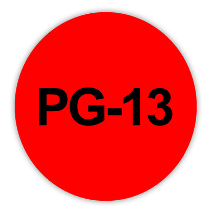 PG-13 Rating VHS Stickers - 24 Pack