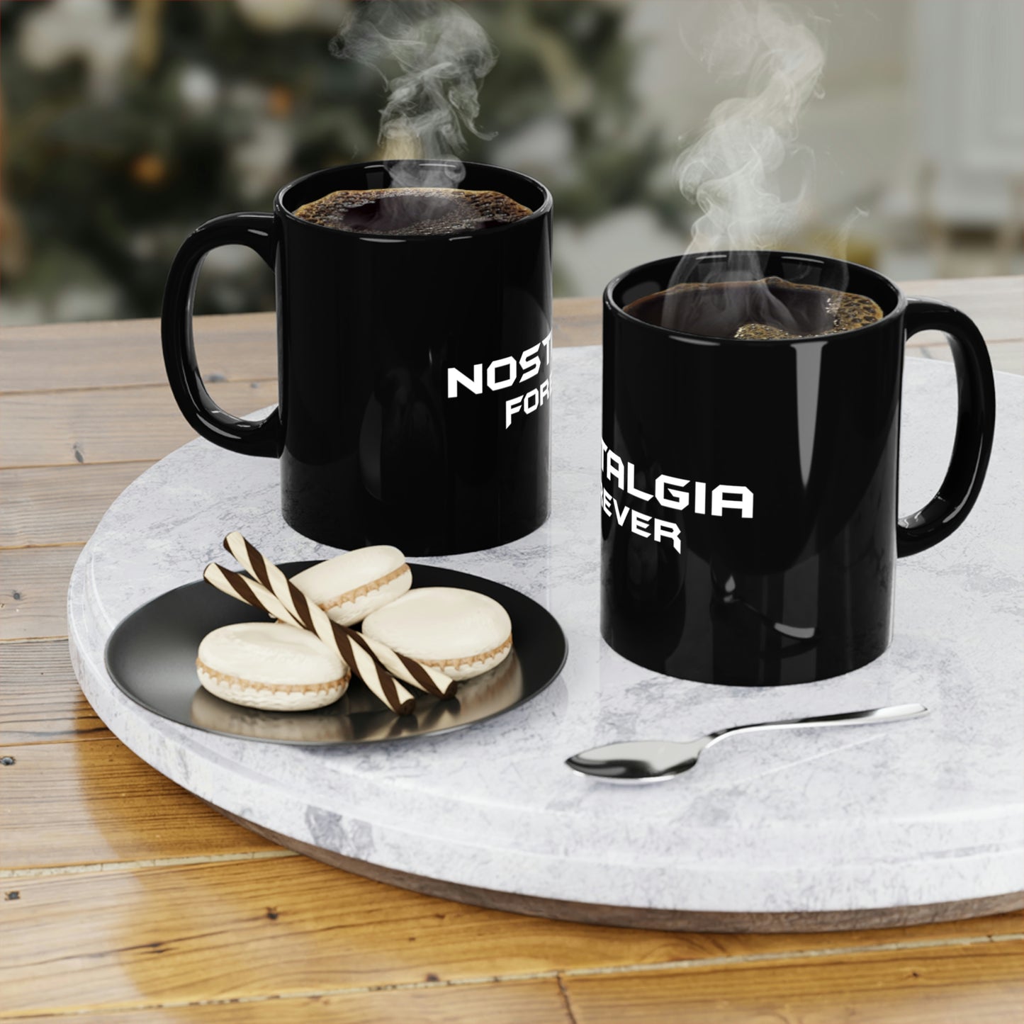 Nostalgia Forever Coffee Mug White Logo