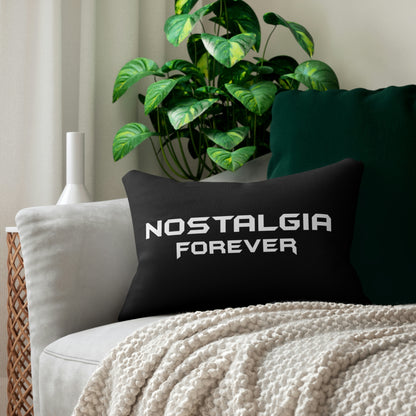 Nostalgia Forever Lumbar Pillow White Logo