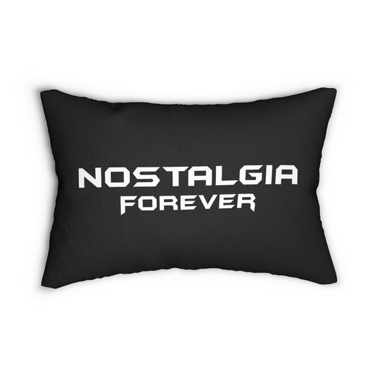 Nostalgia Forever Lumbar Pillow White Logo